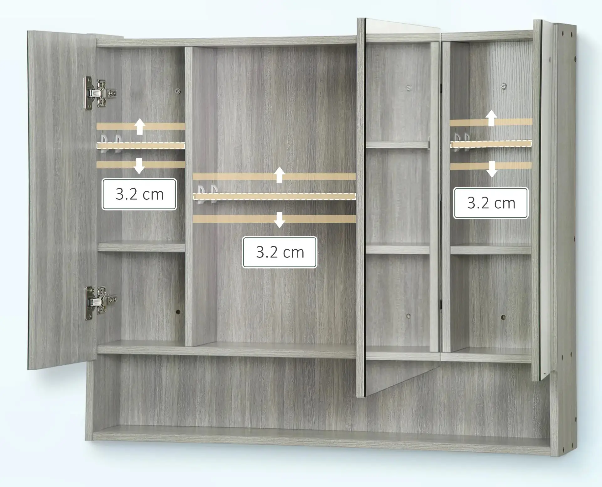 Dulap cu oglinda Kleankin 834-425GY (Grey) - 4