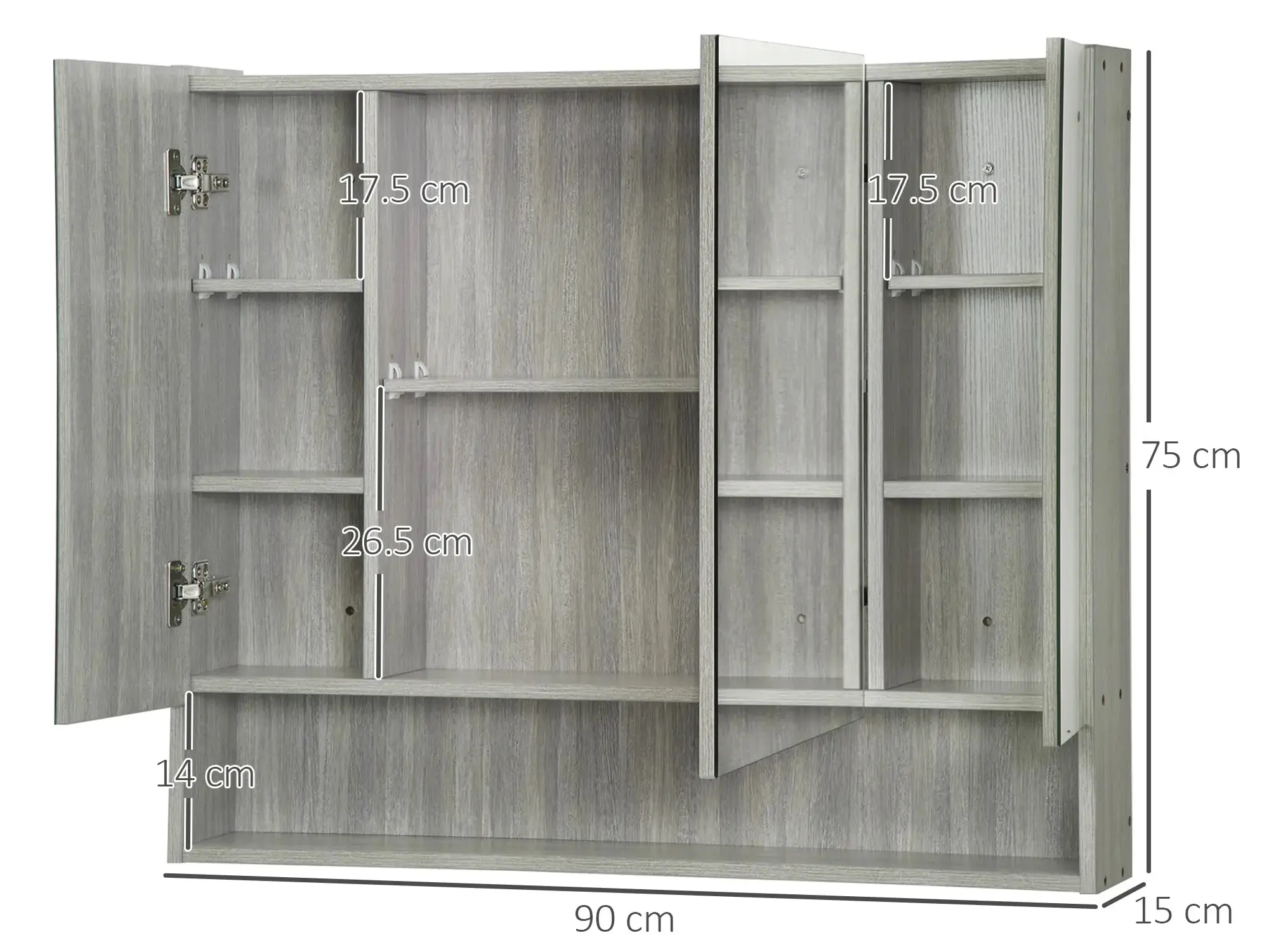 Dulap cu oglinda Kleankin 834-425GY (Grey) - 7