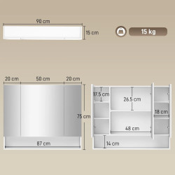 Dulap cu oglinda Kleankin 834-425V80WT (White) Thumb