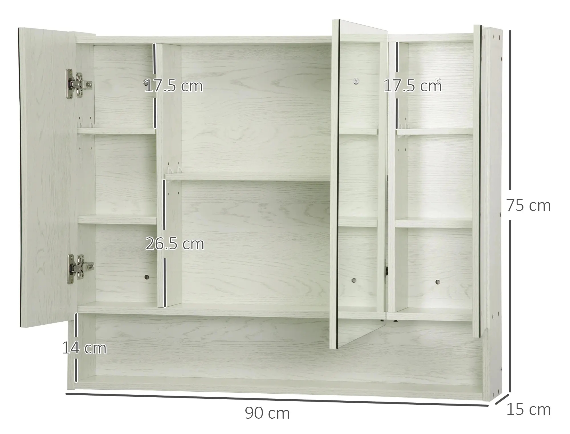 Dulap cu oglinda Kleankin 834-425WT (White) - 4