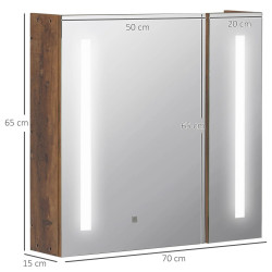 Dulap cu oglinda Kleankin 834-442 LED (Brown) Thumb