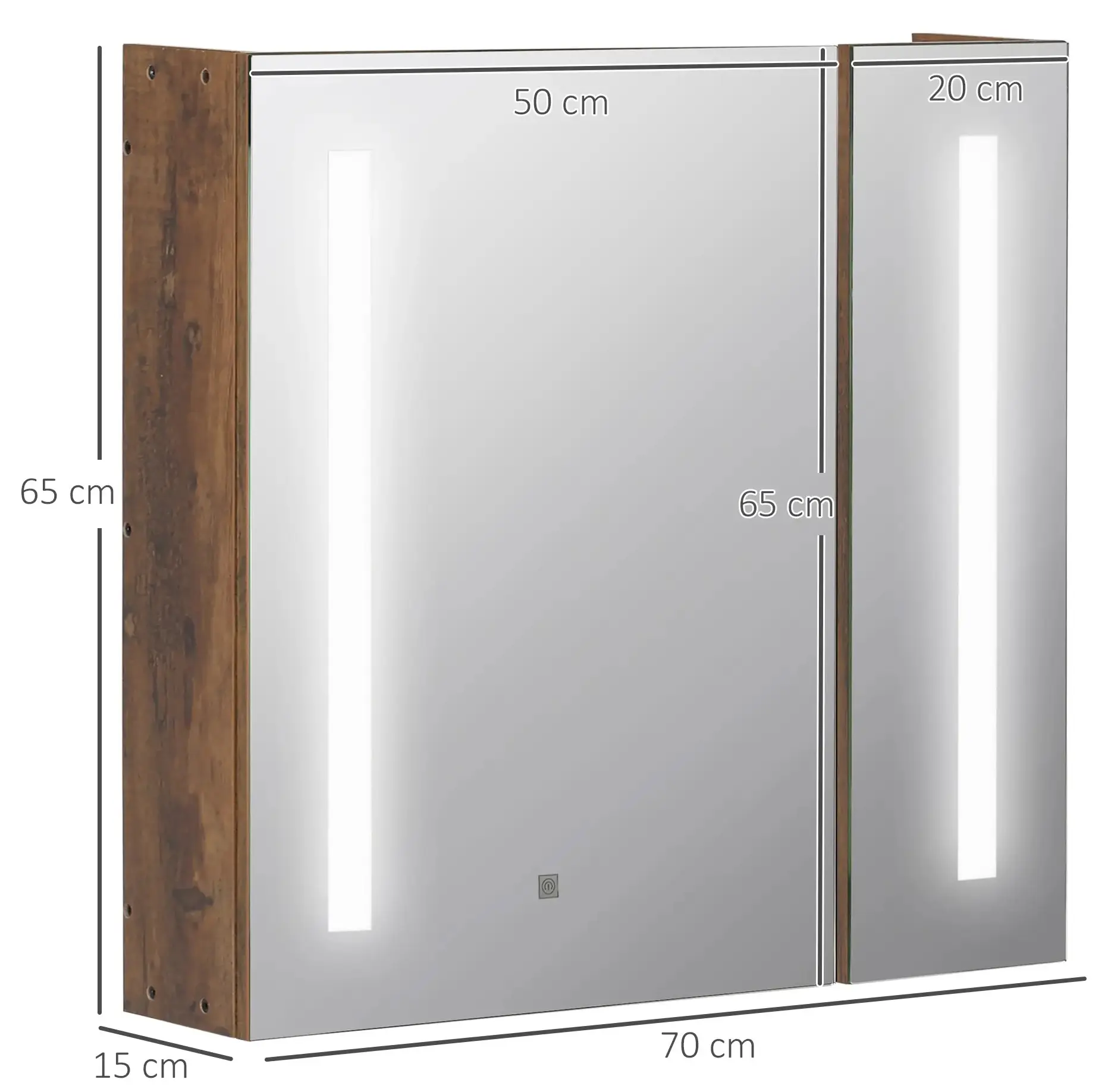 Dulap cu oglinda Kleankin 834-442 LED (Brown) - 4