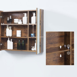 Dulap cu oglinda Kleankin 834-442 LED (Brown) Thumb