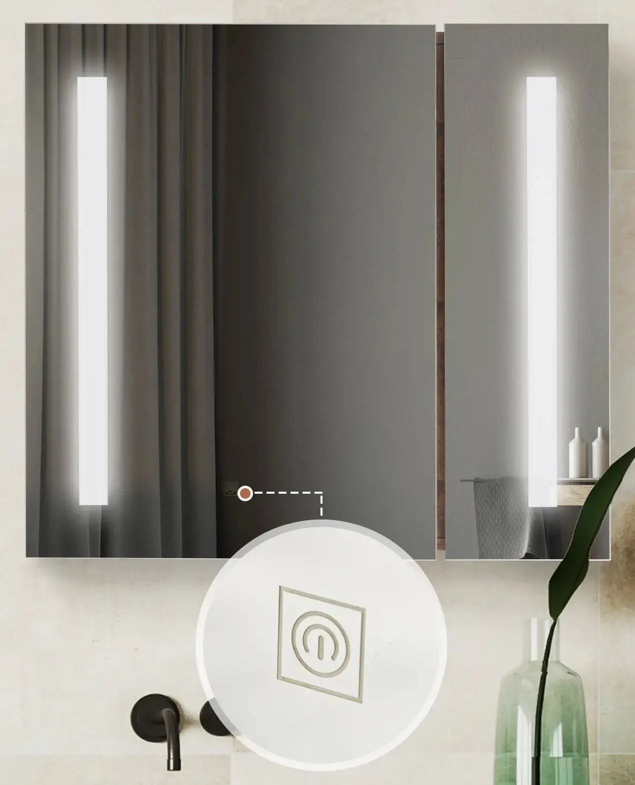 Dulap cu oglinda Kleankin 834-442 LED (Brown) - 8