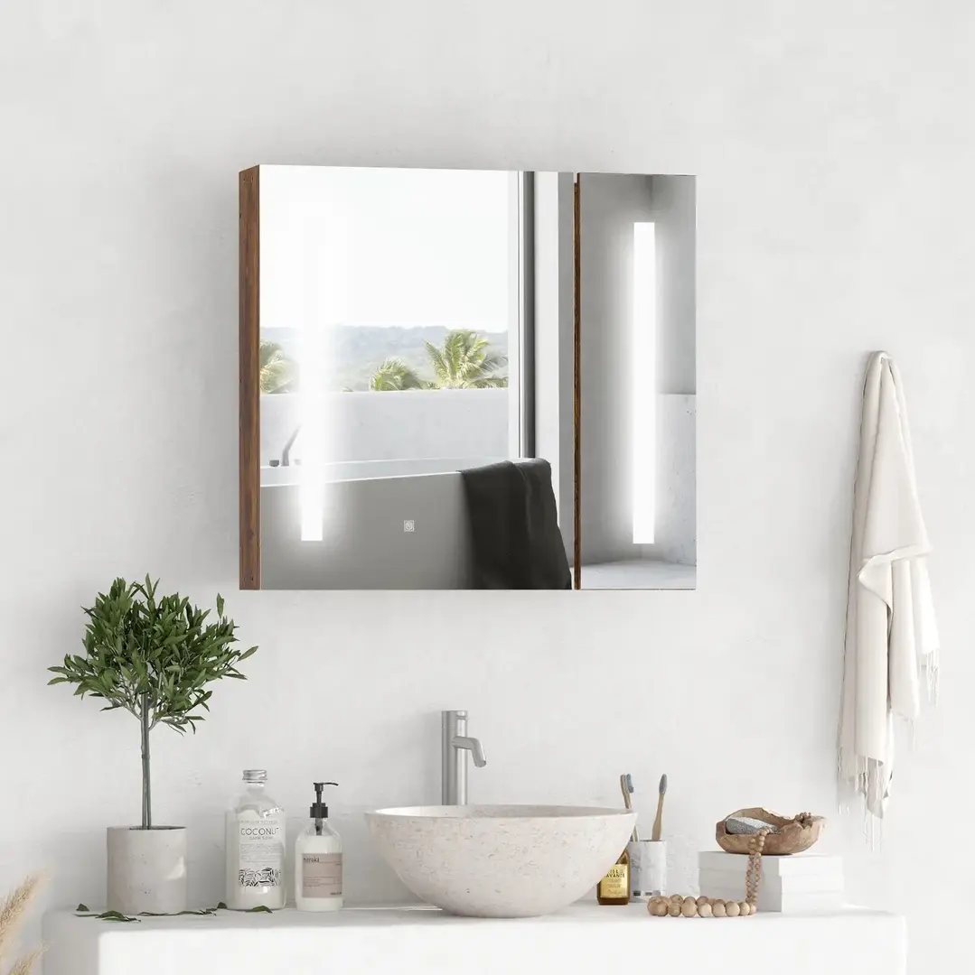 Dulap cu oglinda Kleankin 834-442 LED (Brown)