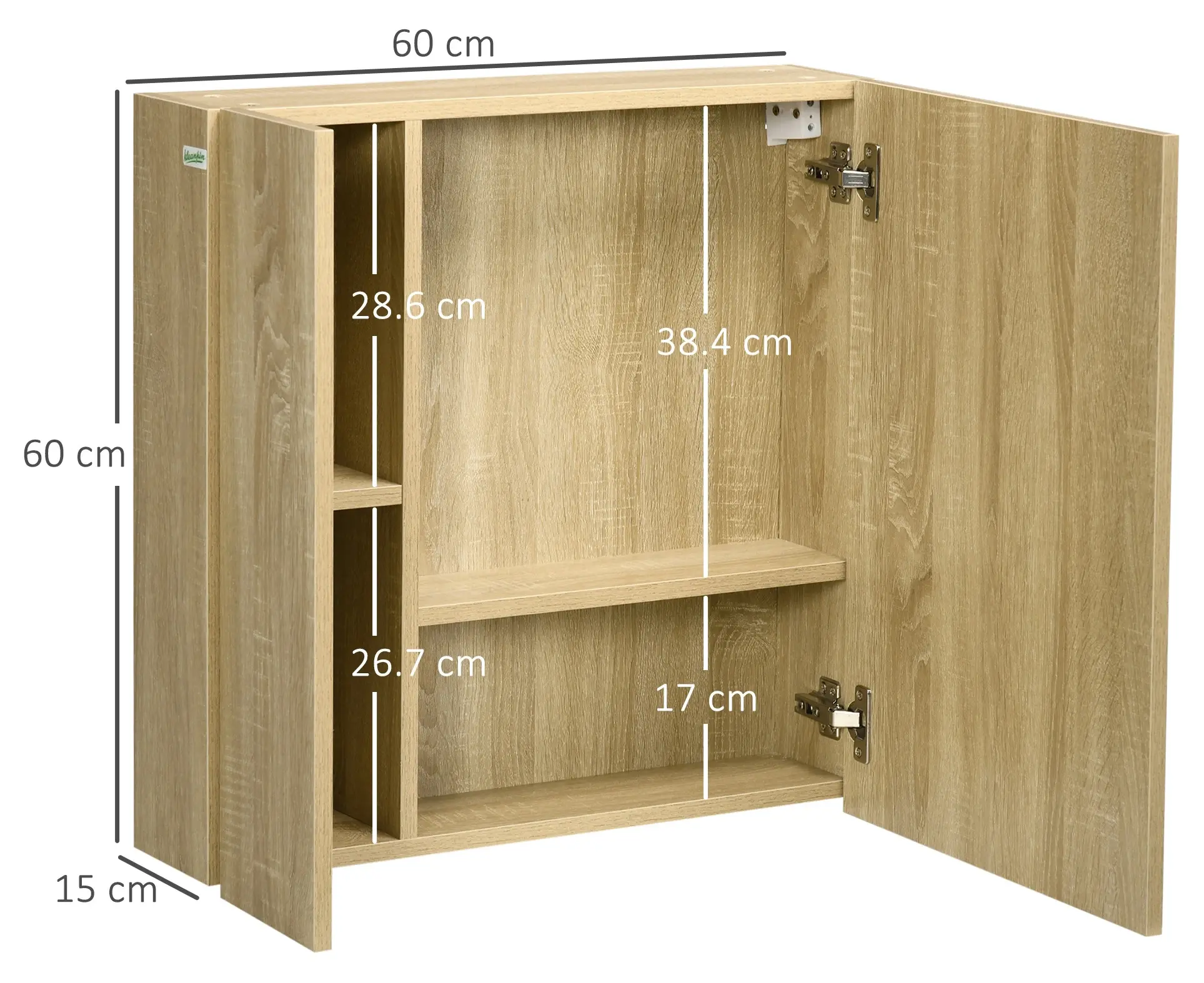 Dulap cu oglinda Kleankin 834-562V00ND (Natural) - 5