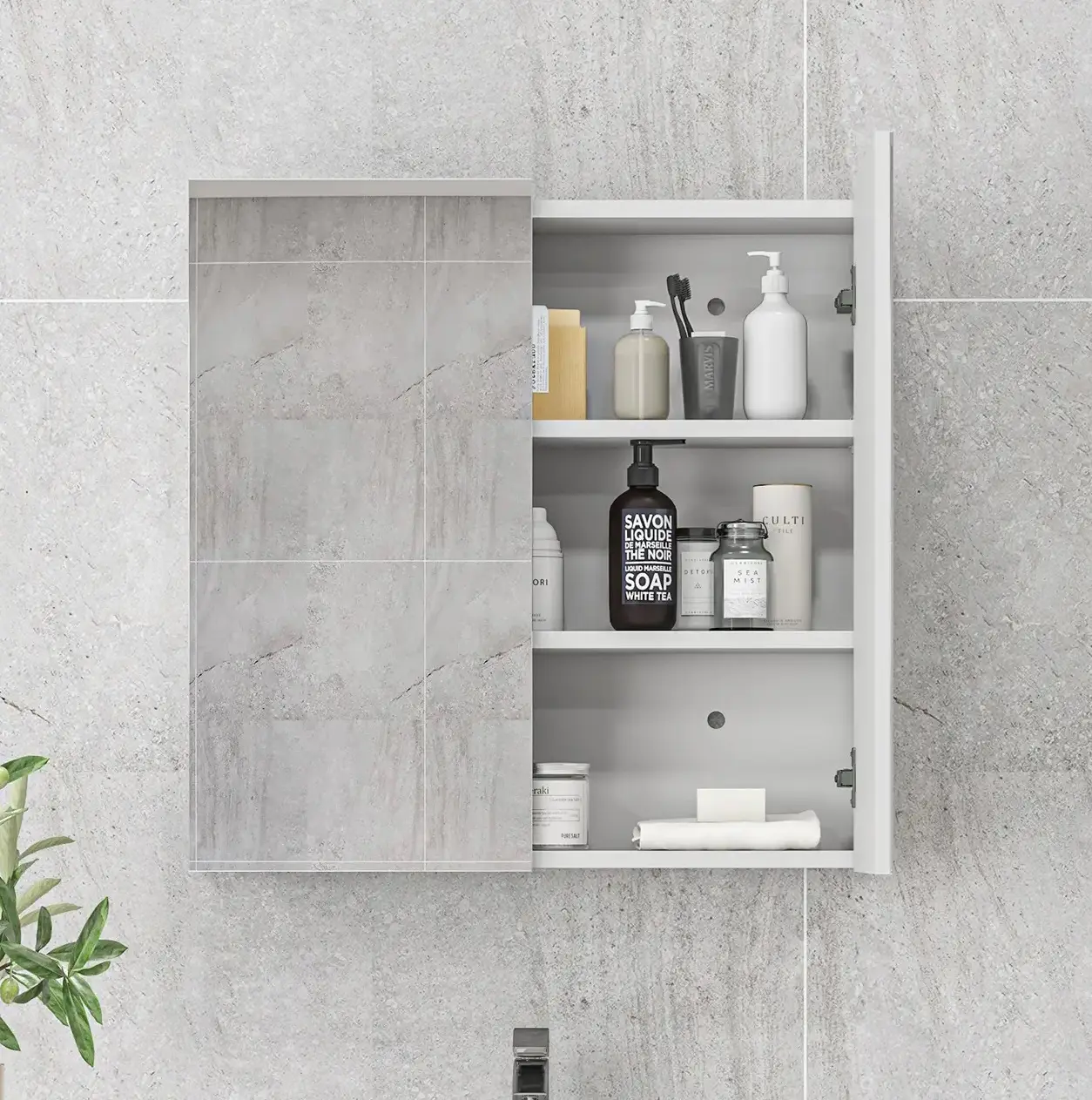 Dulap cu oglinda Kleankin 834-629V80WT (White) - 5