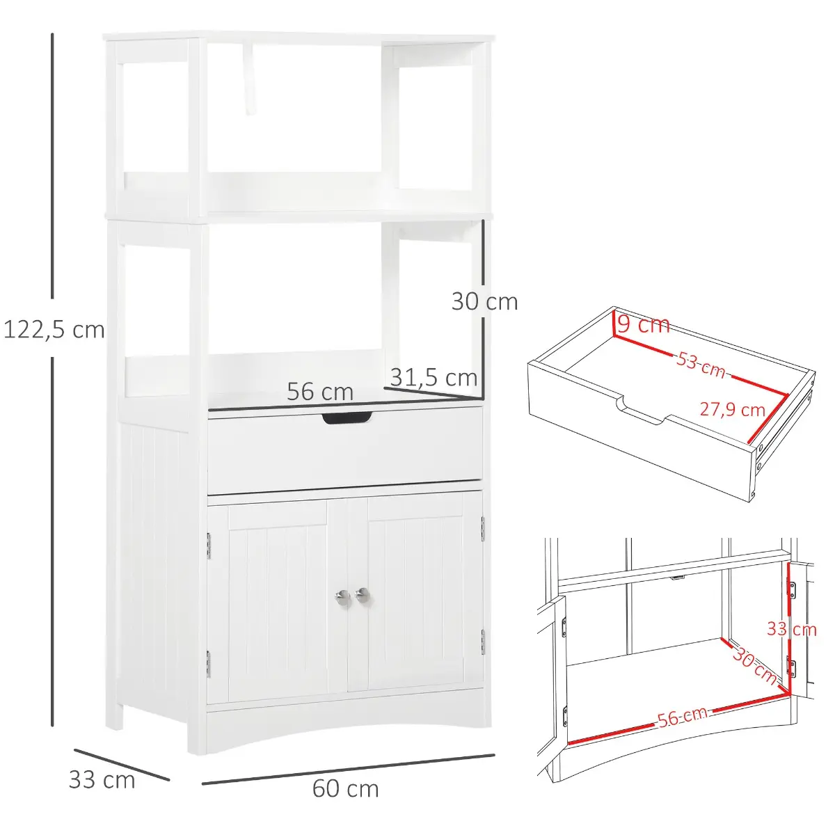 Dulap-etajera Kleankin 834-309 (White) - 4