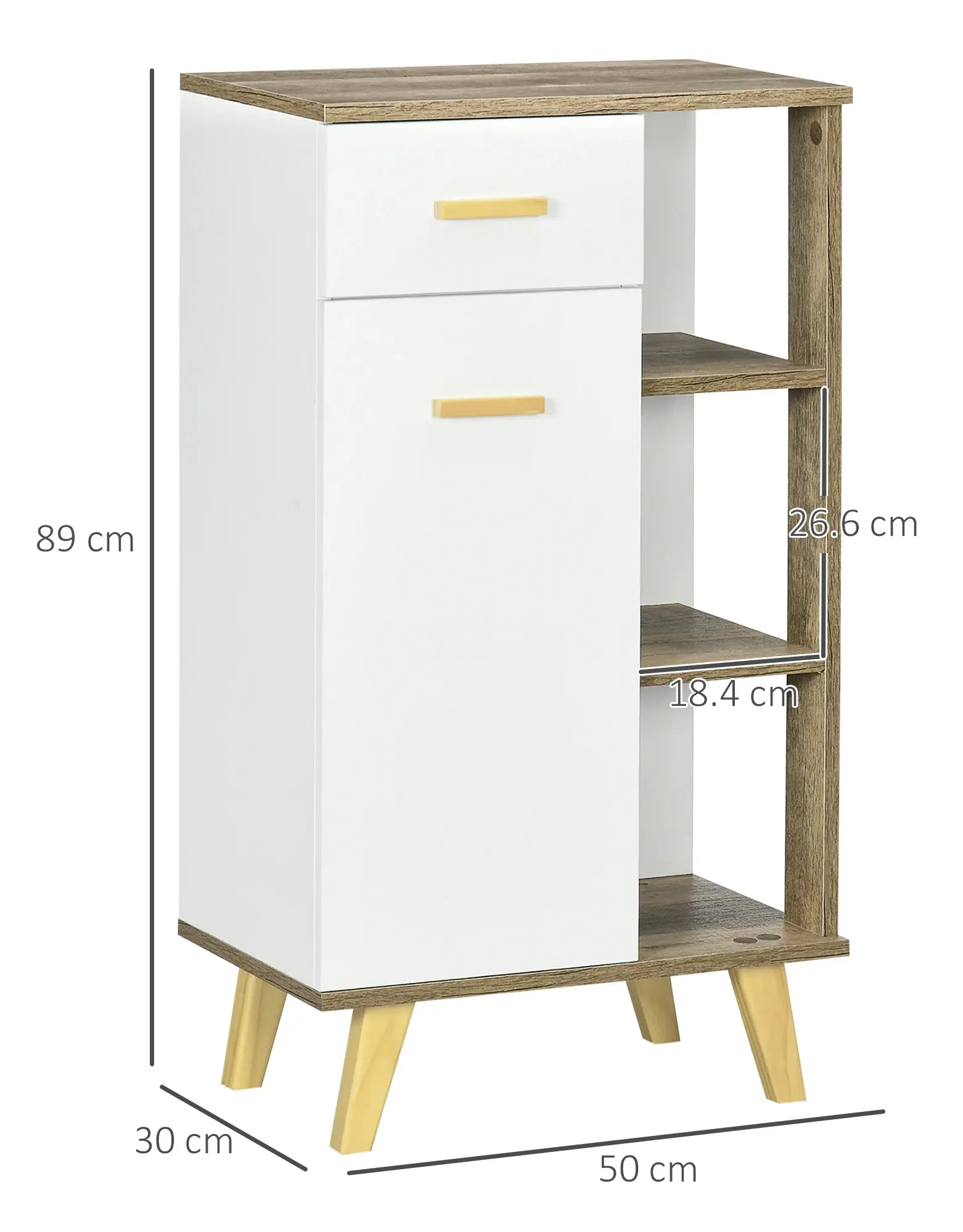 Шкафчик Kleankin 834-398 (White/Natural) - 4