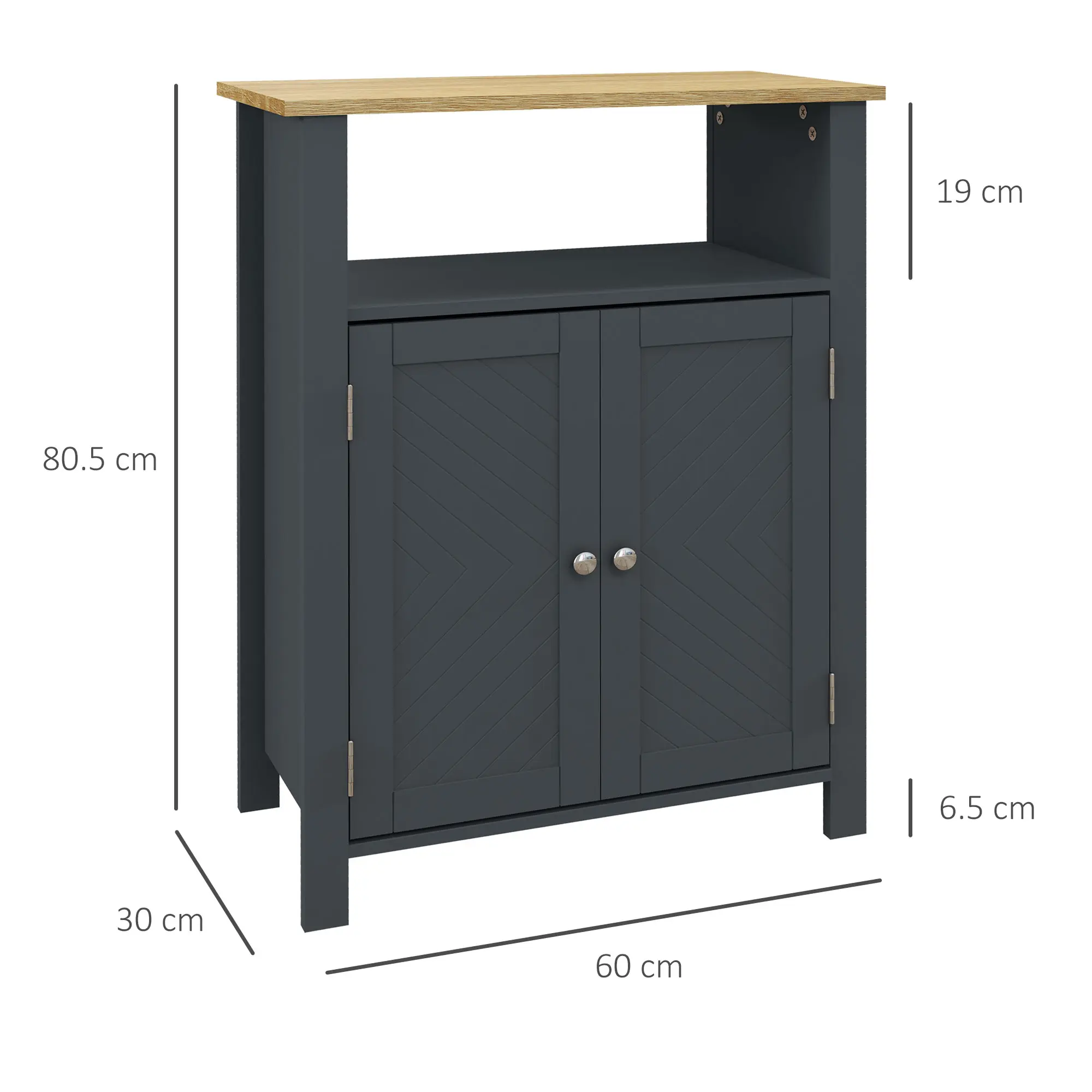 Шкафчик Kleankin 834-578V00CG (Grey/Natural) - 3