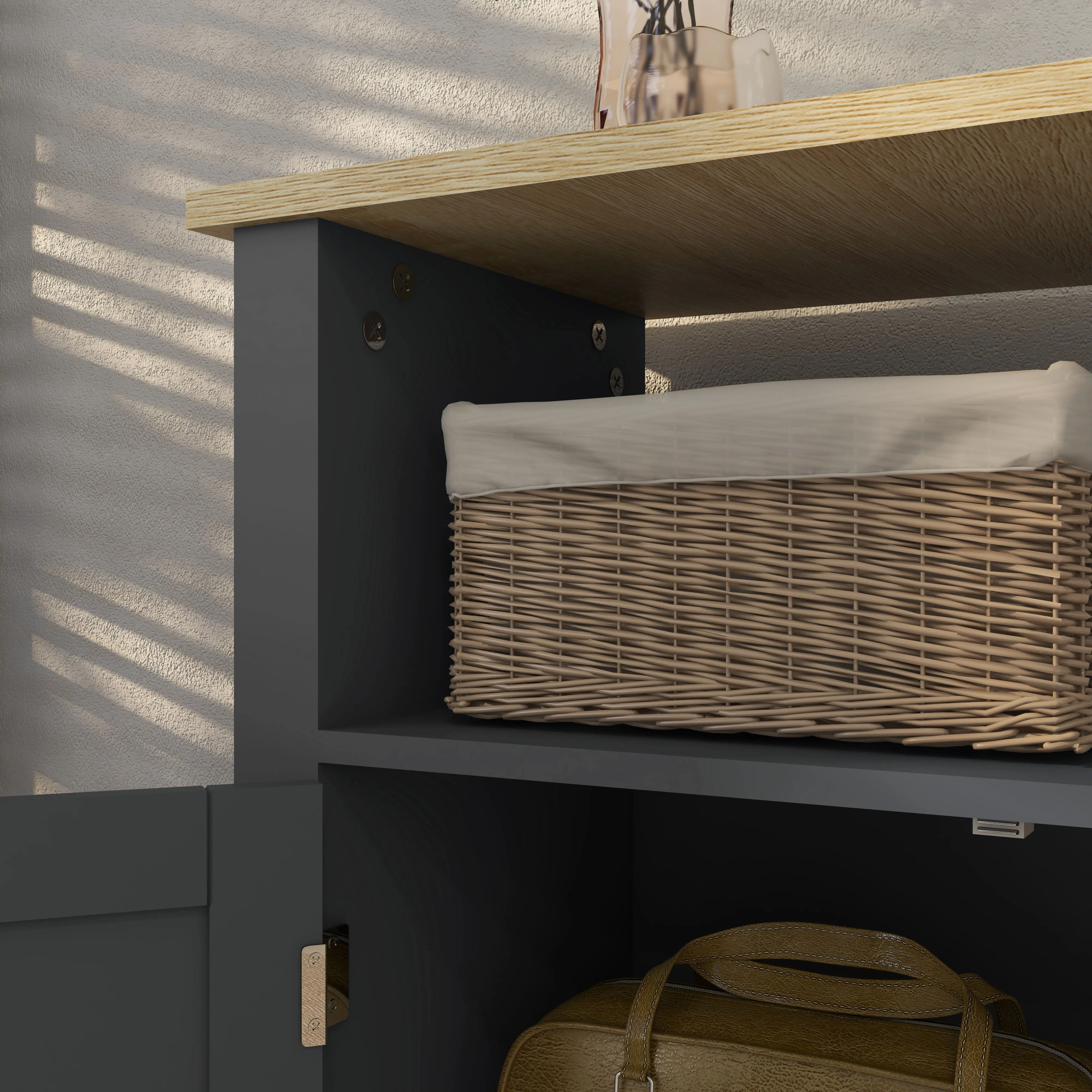 Шкафчик Kleankin 834-578V00CG (Grey/Natural) - 6