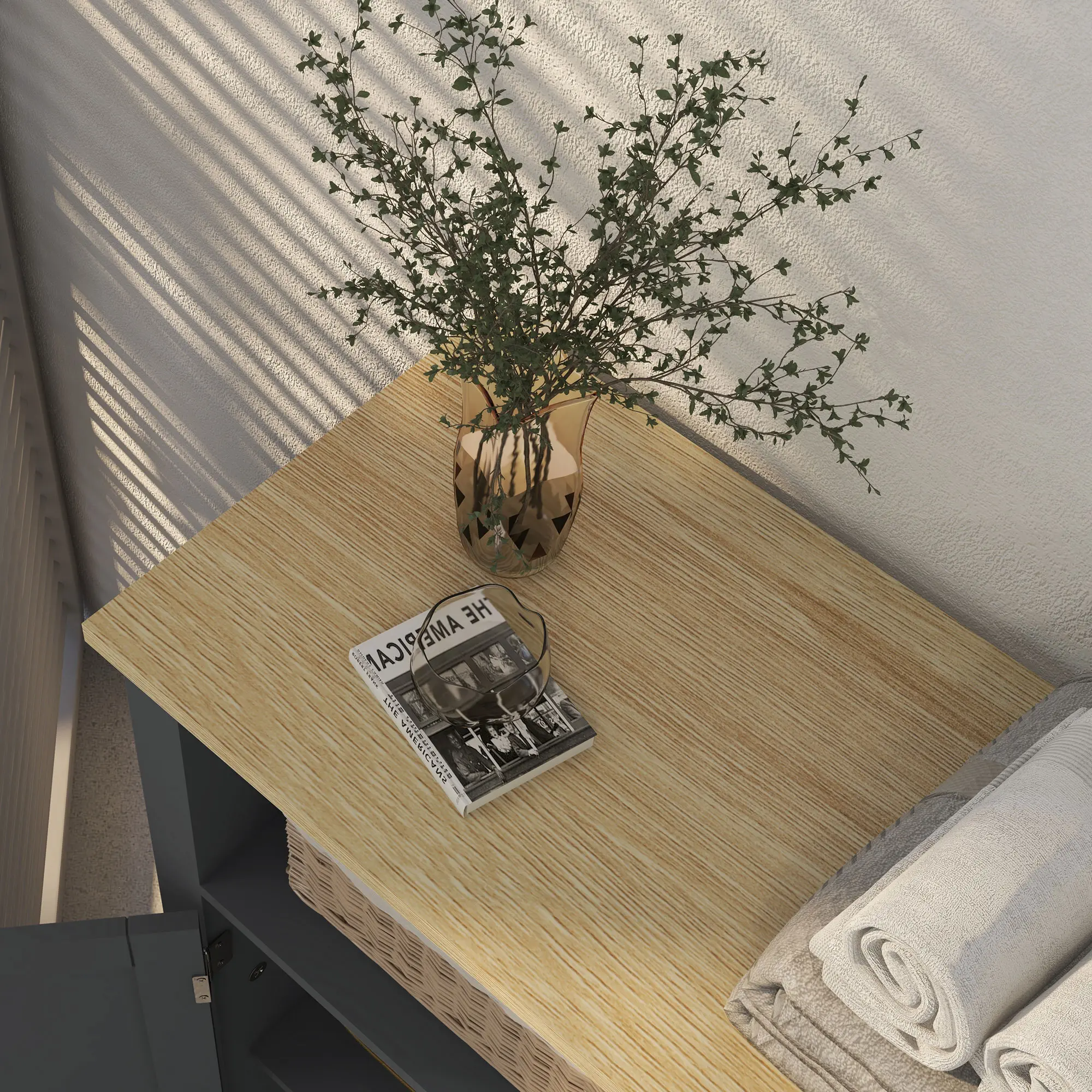 Шкафчик Kleankin 834-578V00CG (Grey/Natural) - 9