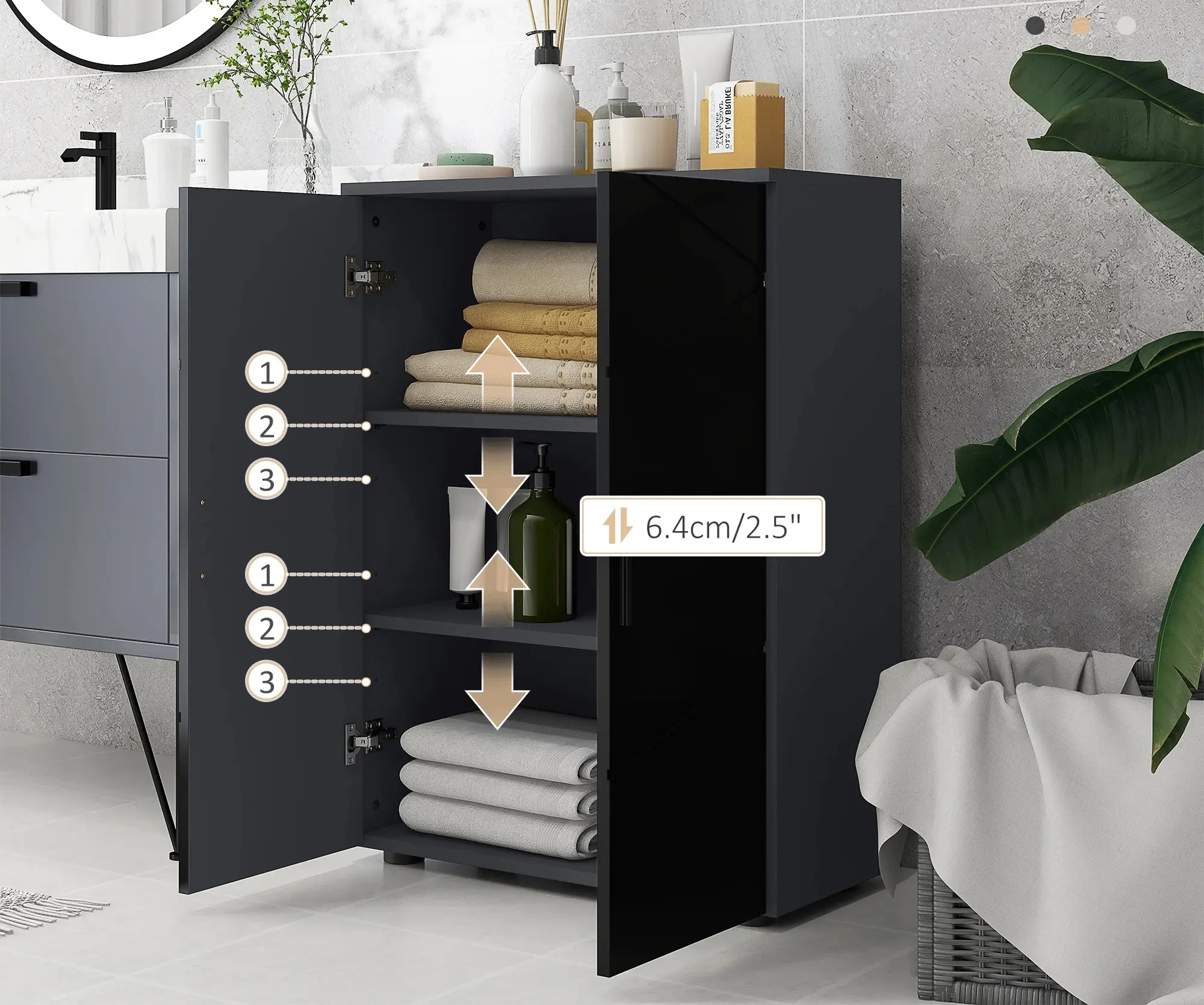 Шкафчик Kleankin 834-620V00BK (Black) - 7