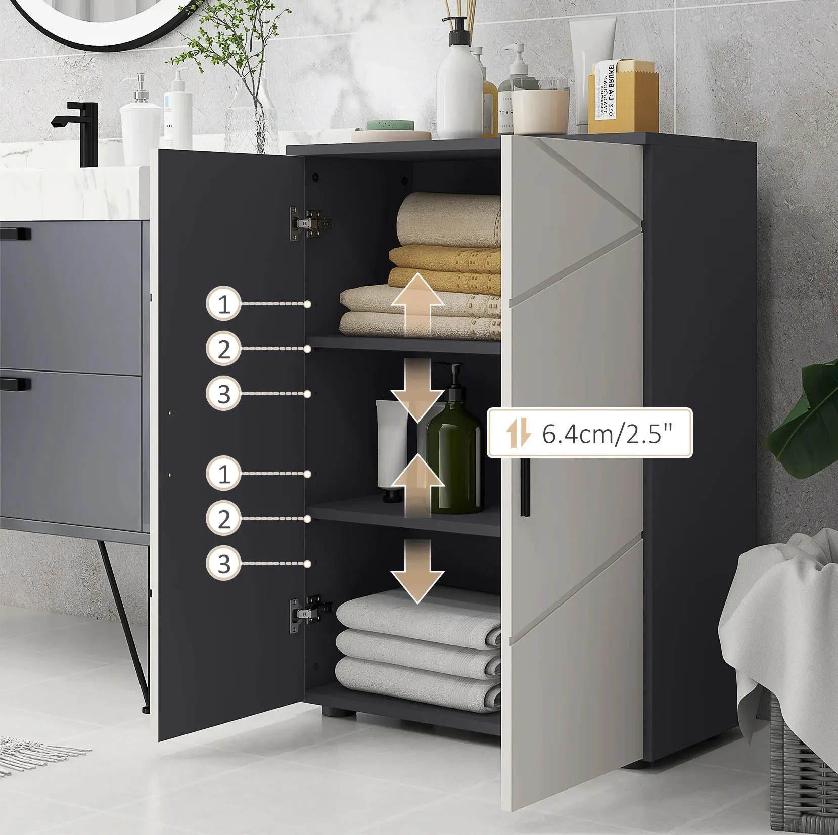 Dulap mic Kleankin 834-620V00LG (Grey) - 7