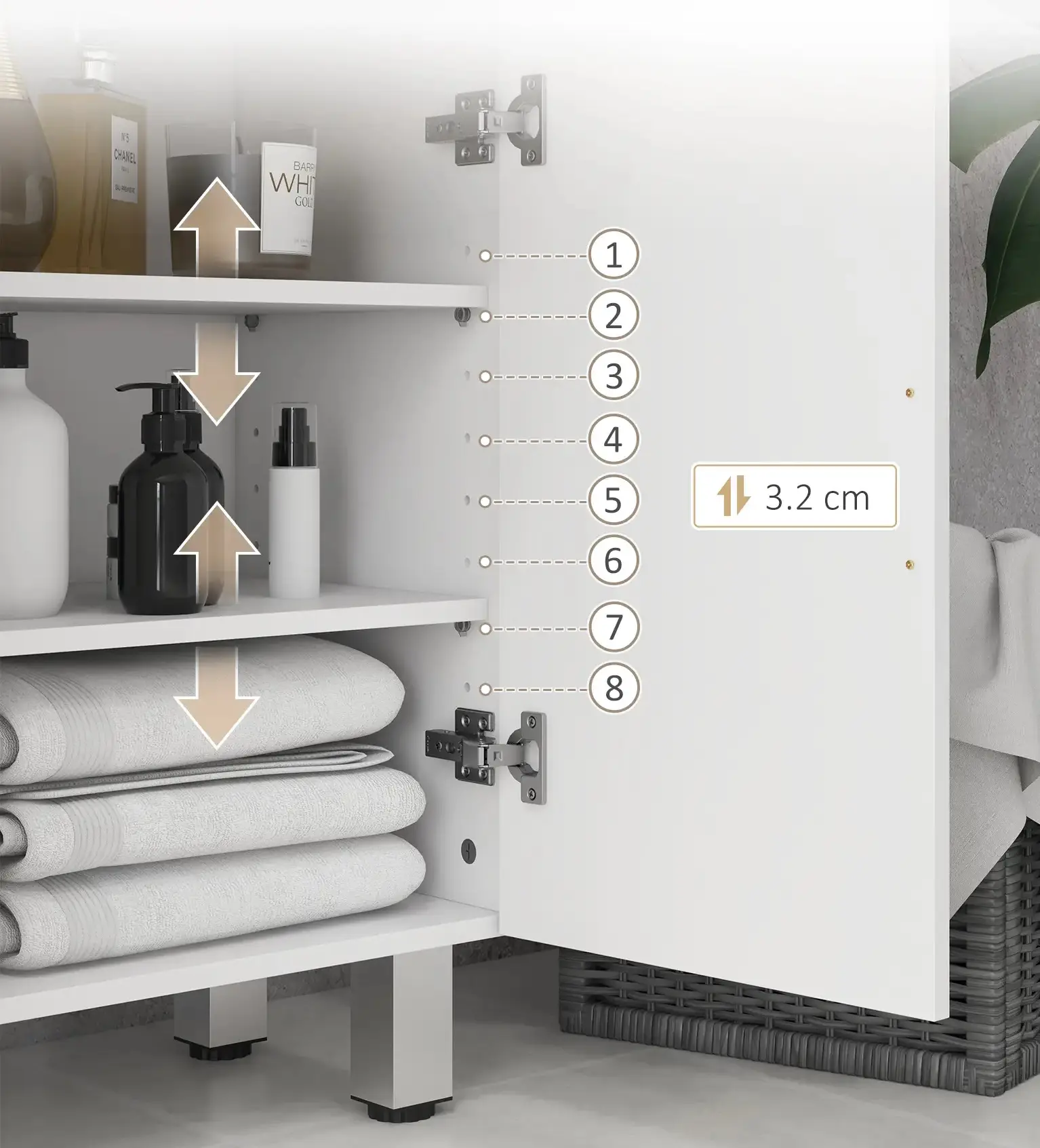 Dulap mic Kleankin 834-623V00WT (White Gloss) - 7