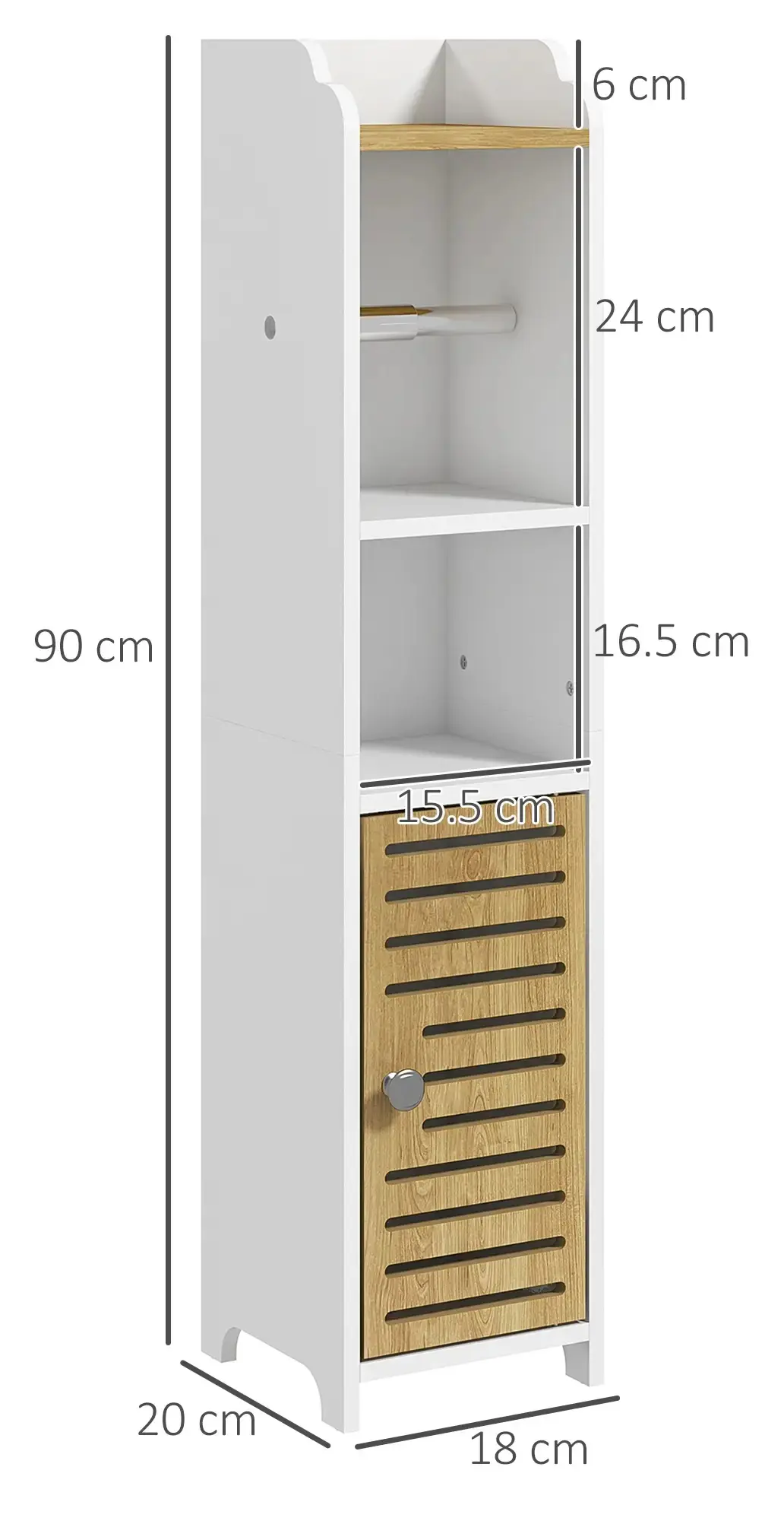 Шкафчик Kleankin 834-624V00WT (White/Natural) - 4