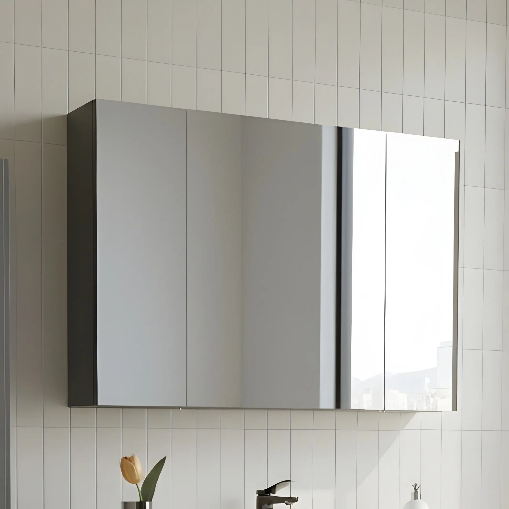 Dulap cu oglinda Orka Bari 100 (Anthracite) - 2
