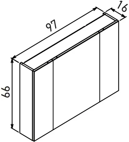 Dulap cu oglinda Orka Bari 100 (Anthracite) - 4