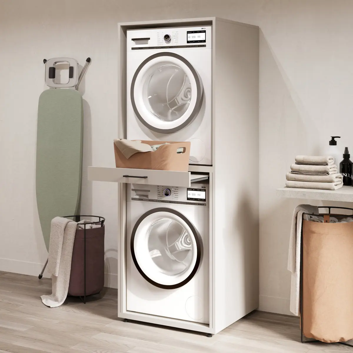 Шкаф для стиральной машины Helvetia AZA 30KSME61 (Cashmere) - 7