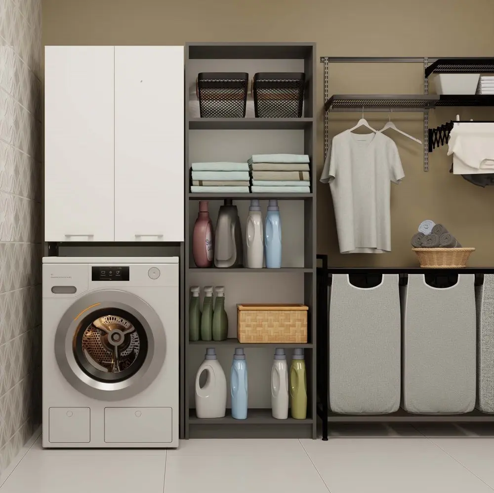 Dulap pentru mașina de spălat TopEshop Pola DD (Anthracite/White) - 2