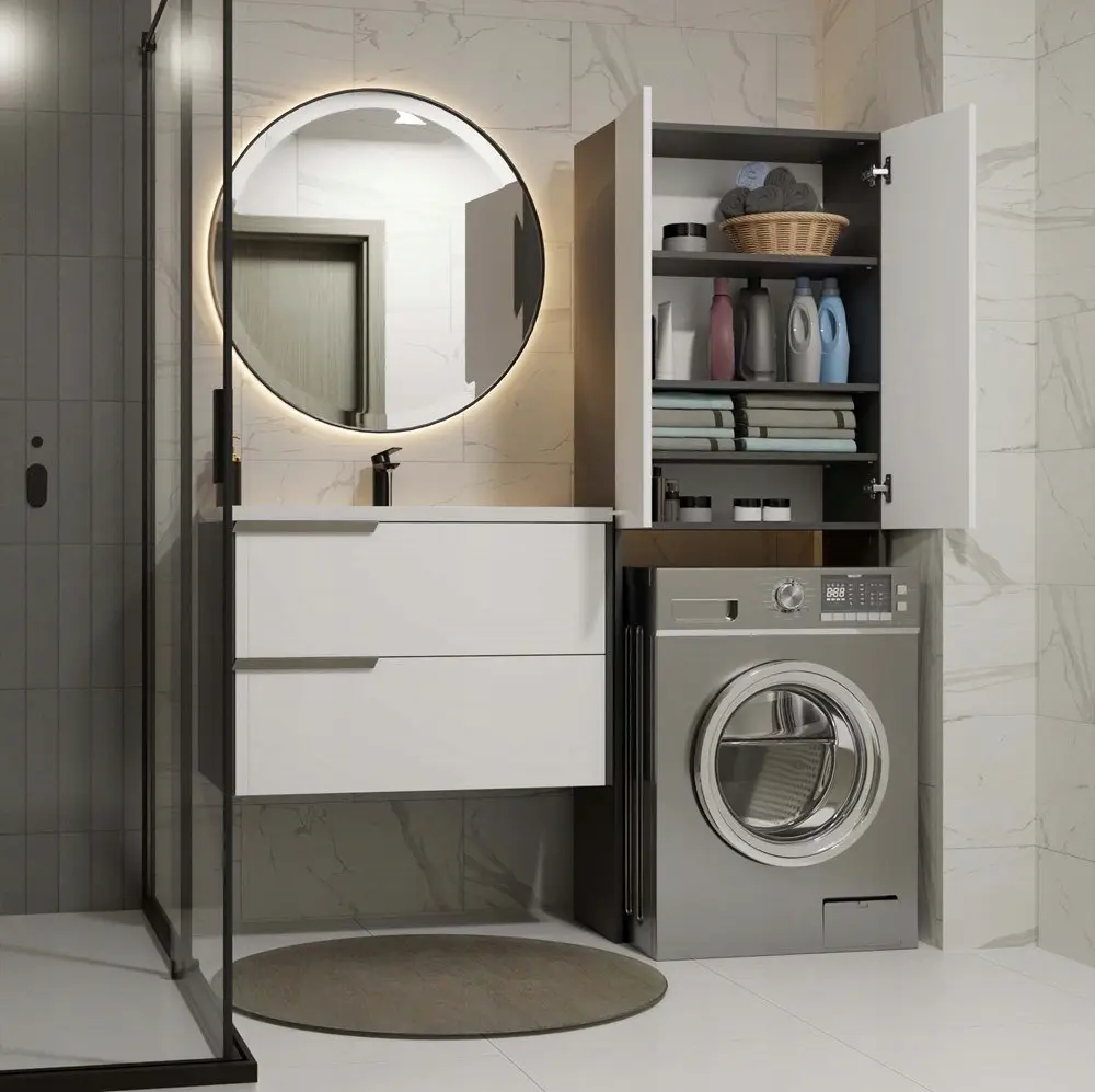 Dulap pentru mașina de spălat TopEshop Pola DD (Anthracite/White) - 8