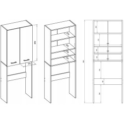 Dulap pentru mașina de spălat TopEshop Pola DD (Anthracite/White) Thumb