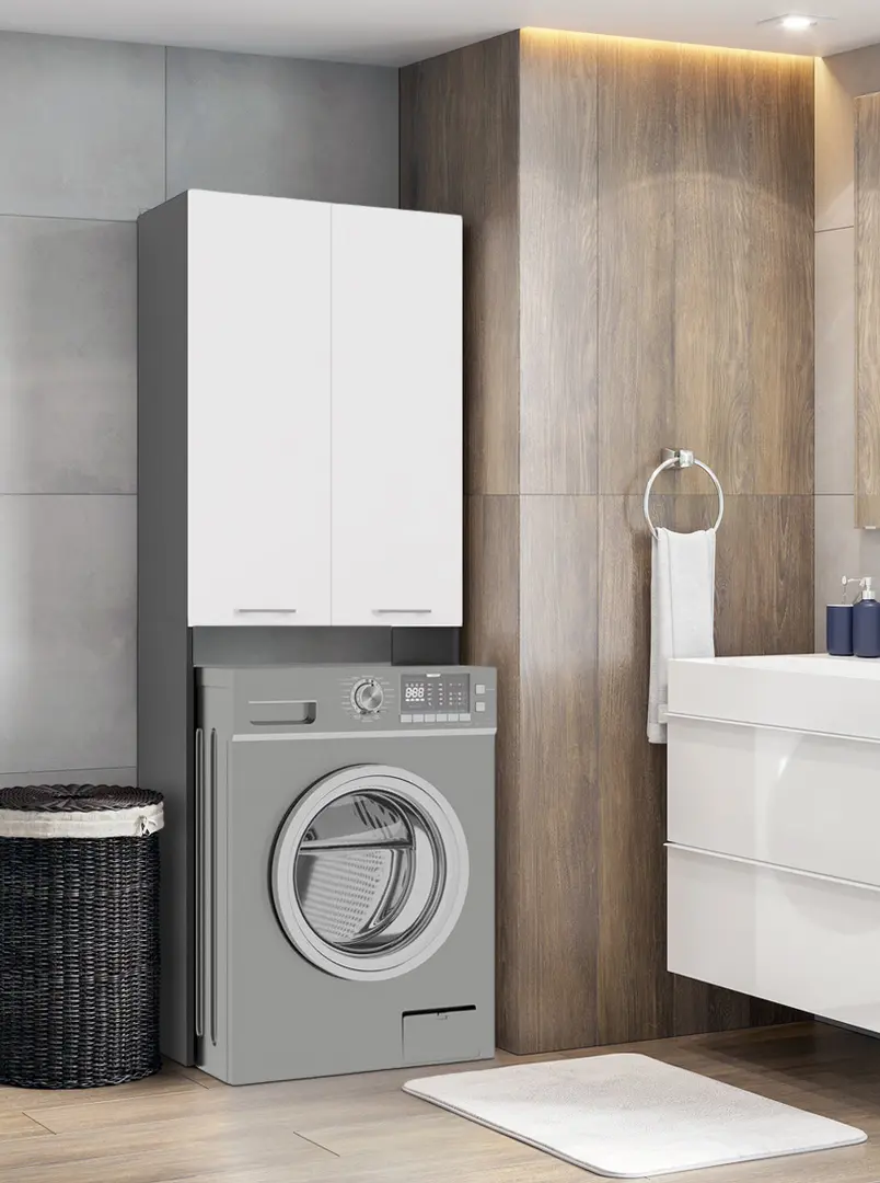 Dulap pentru mașina de spălat TopEshop Pola DD (Anthracite/White)