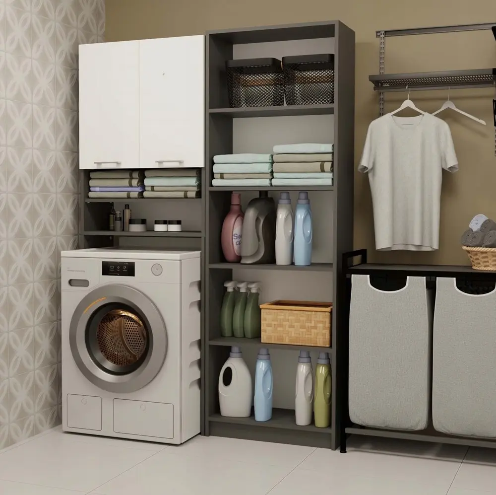 Dulap pentru mașina de spălat TopEshop Pola DK (Anthracite/White) - 2