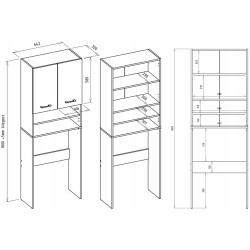Dulap pentru mașina de spălat TopEshop Pola DK (Anthracite/White) Thumb