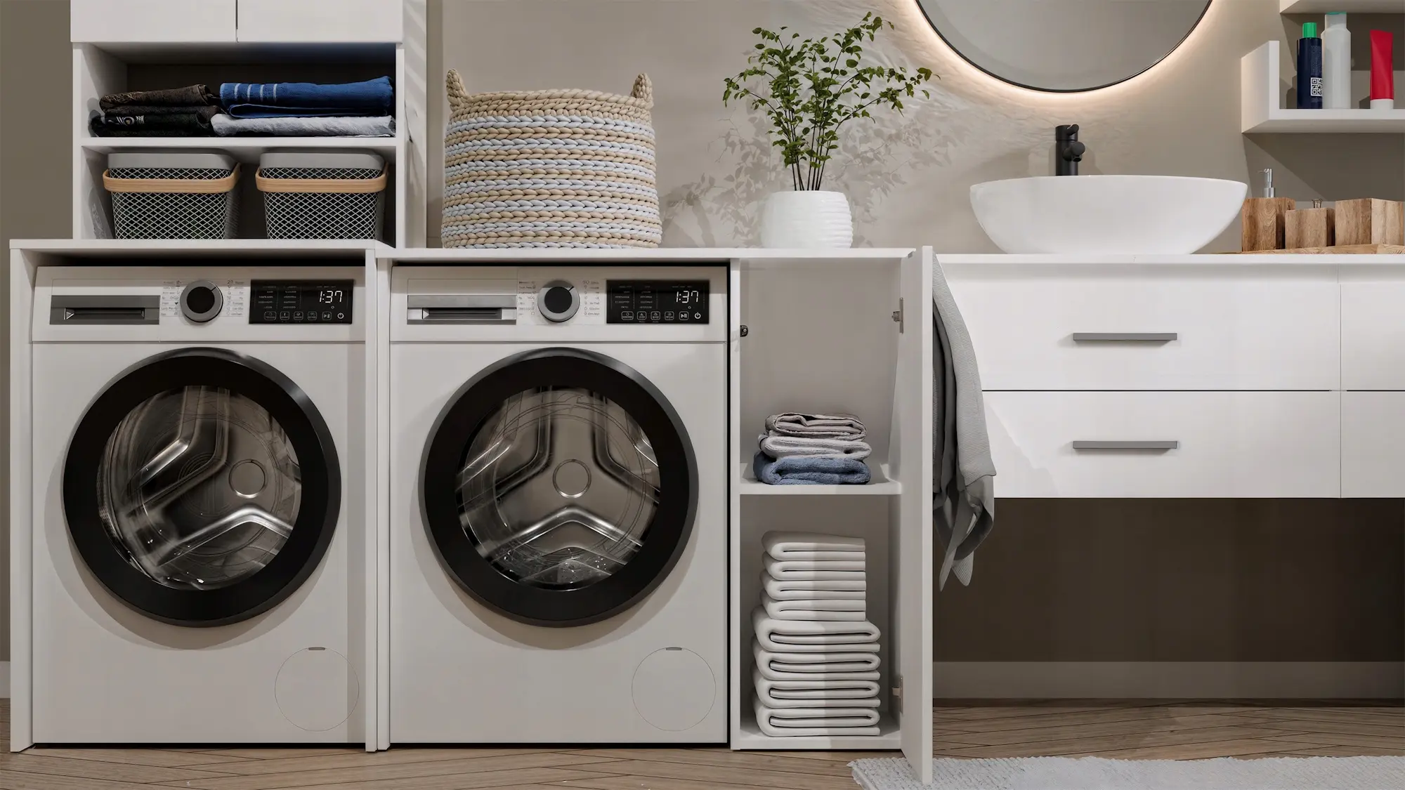 Dulap pentru mașina de spălat TopEshop Pola NP 1D (White) - 6