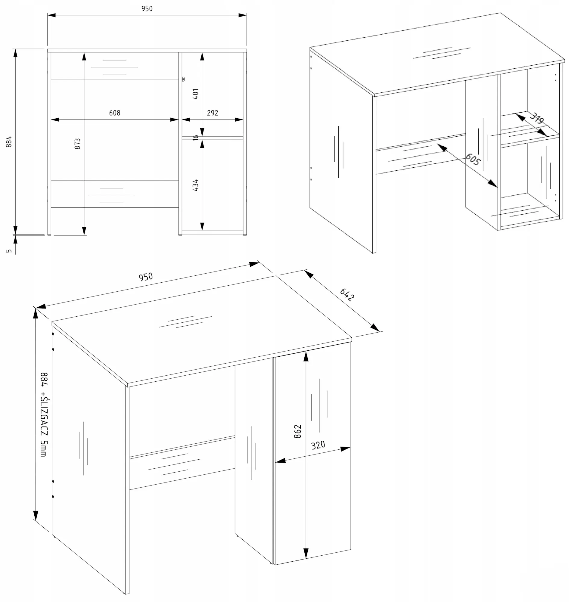 Dulap pentru mașina de spălat TopEshop Pola NP 1D (White) - 7