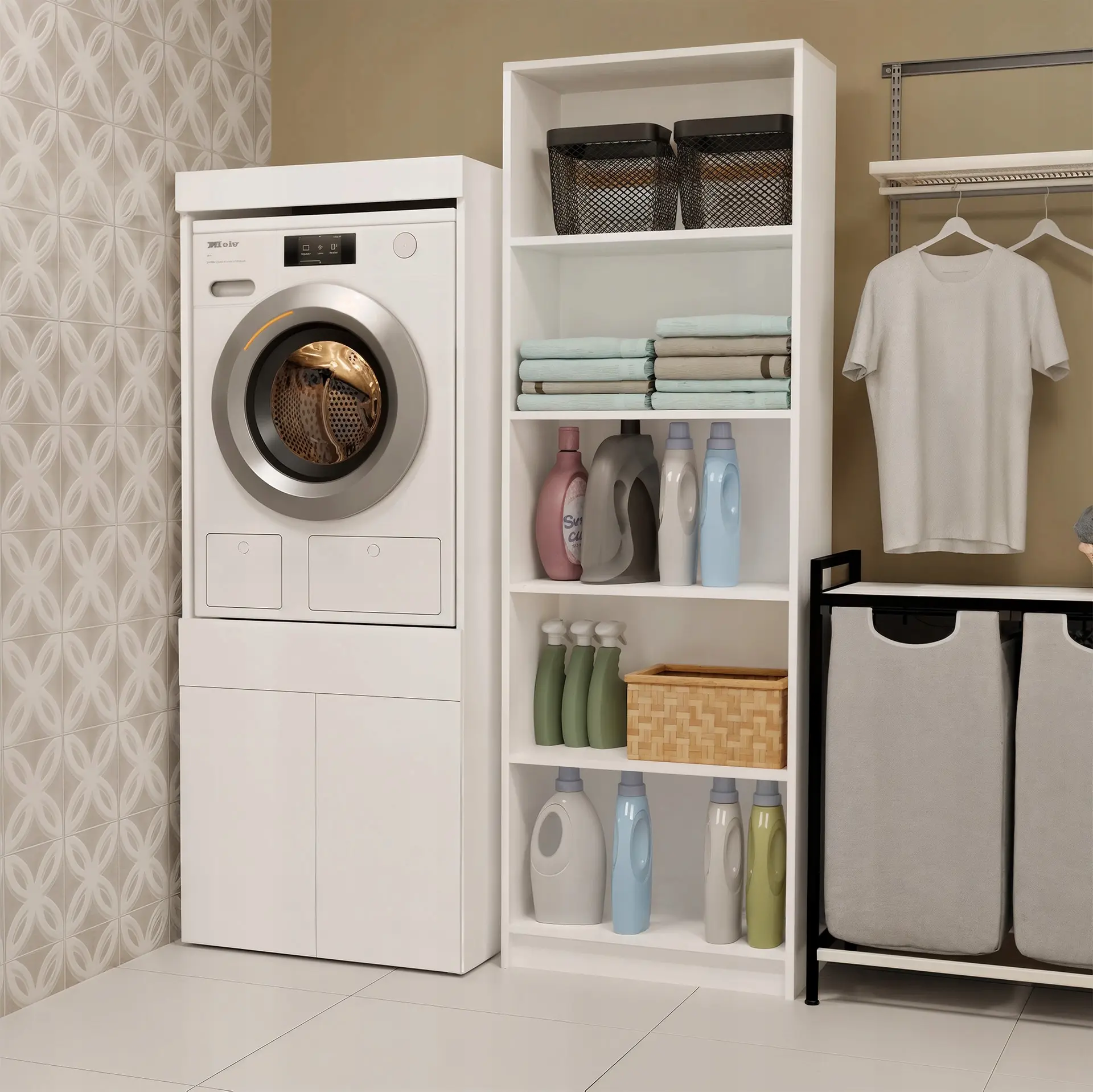 Dulap pentru mașina de spălat TopEshop Pola Twin 1S (White) - 2