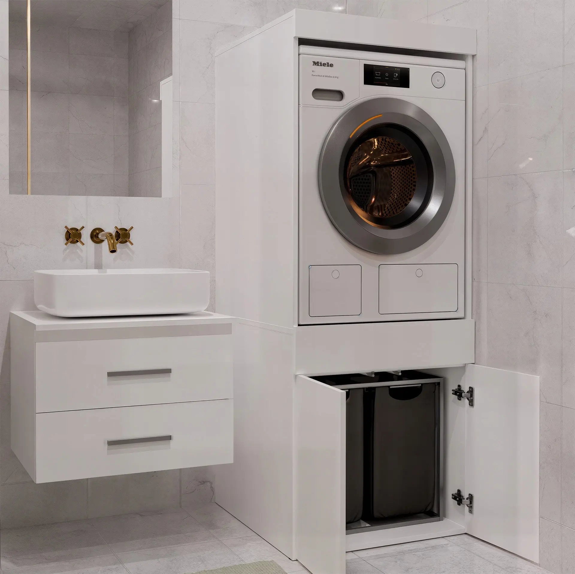 Dulap pentru mașina de spălat TopEshop Pola Twin 1S (White) - 8