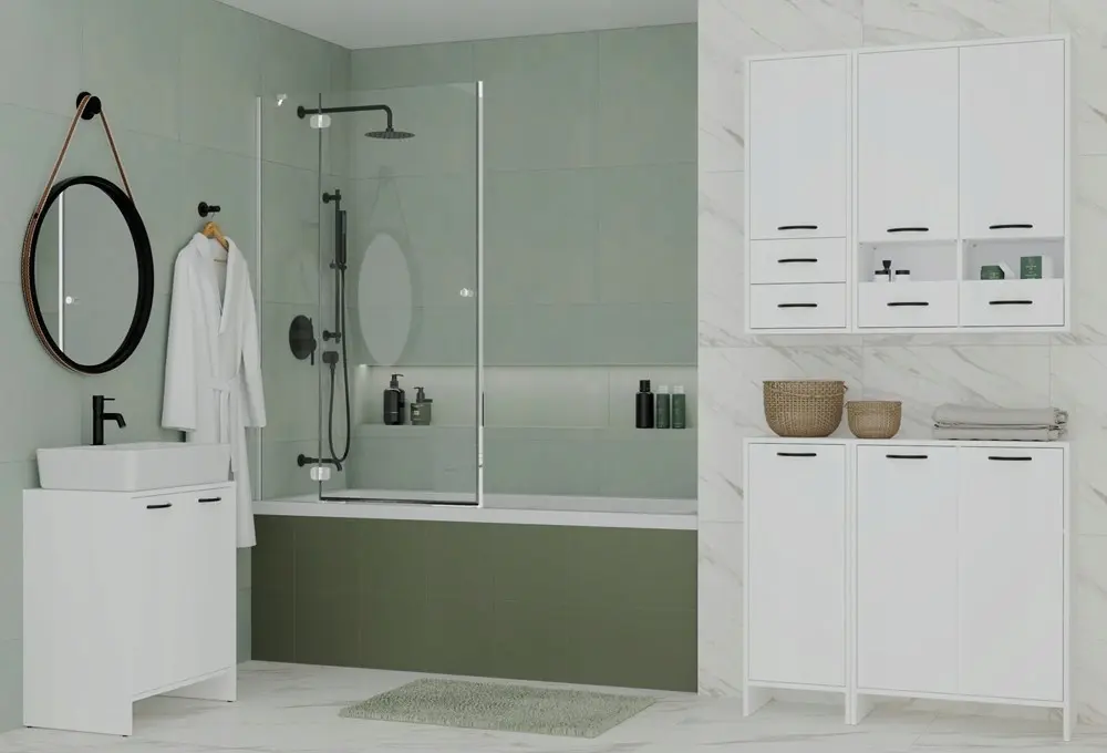 Шкаф TopEshop Nina 1K1D (White) - 2