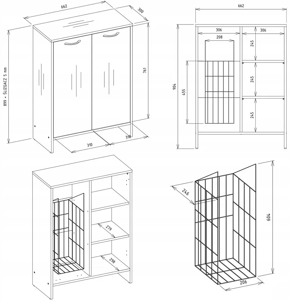 Шкаф TopEshop Nina 1K1D (White) - 8