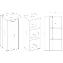 Шкафчик подвесной TopEshop Nina W1D (White) Thumb