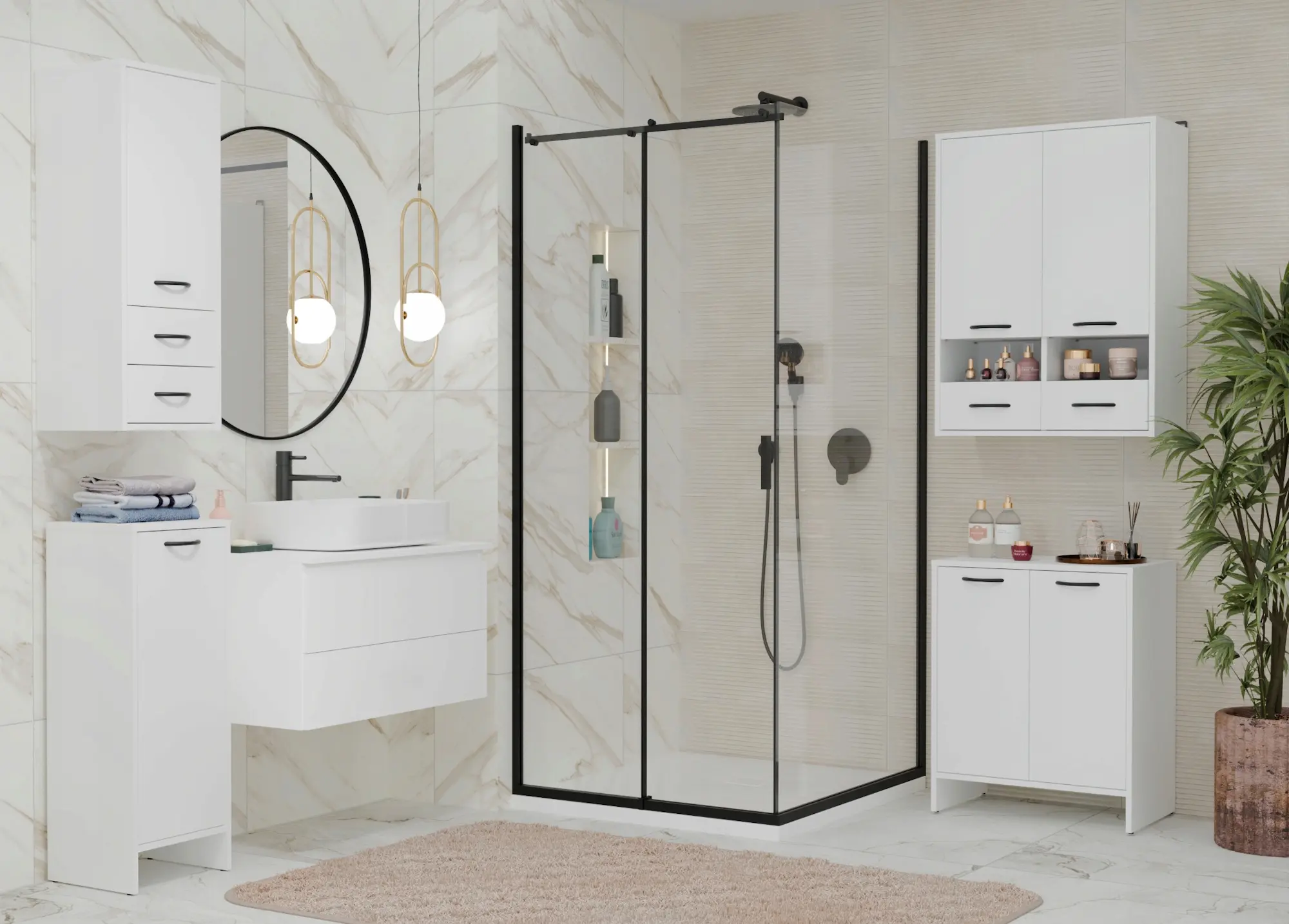 Шкафчик подвесной TopEshop Nina W1D2S (White) - 3