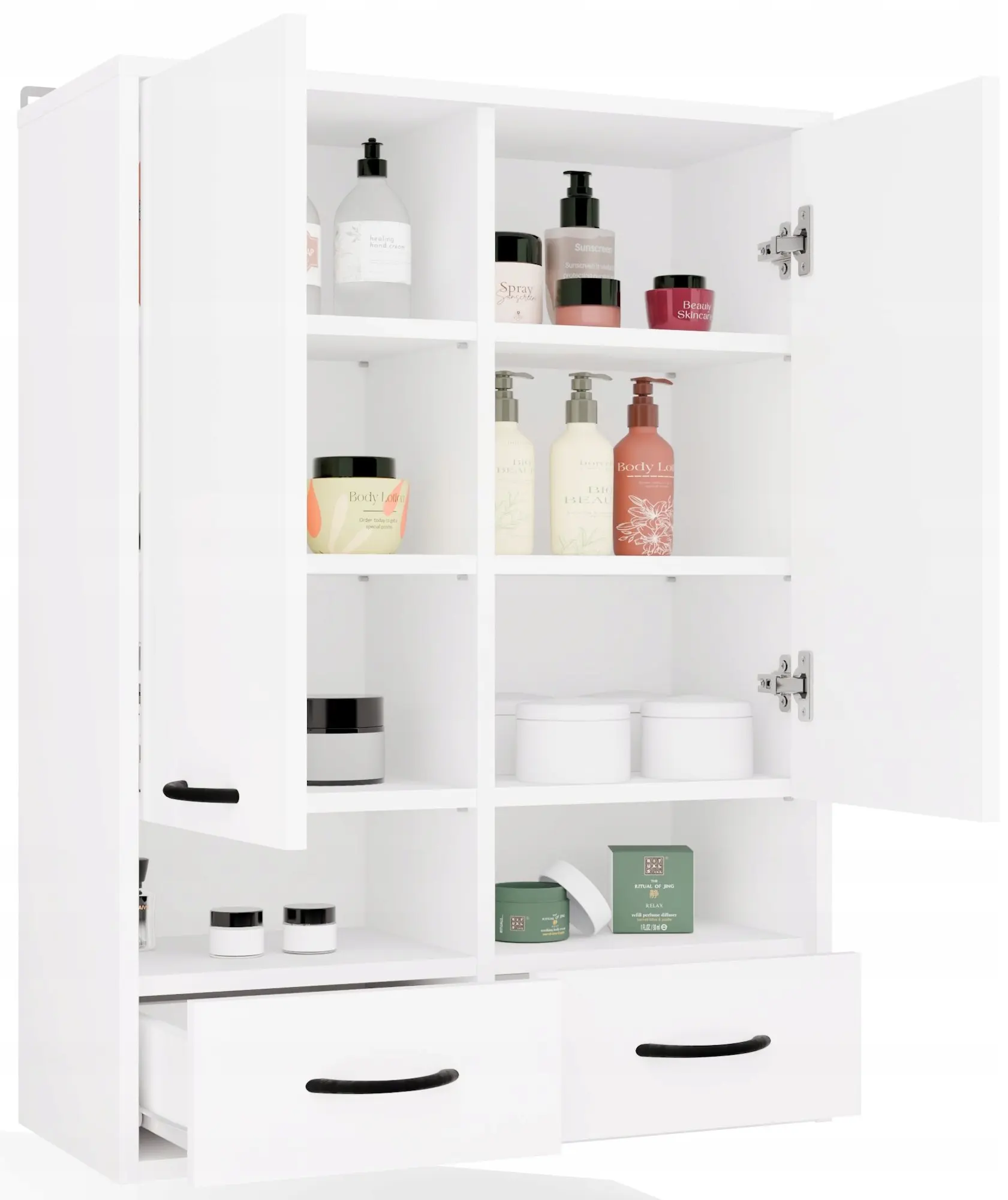 Шкафчик подвесной TopEshop Nina W2D2P2S (White) - 6