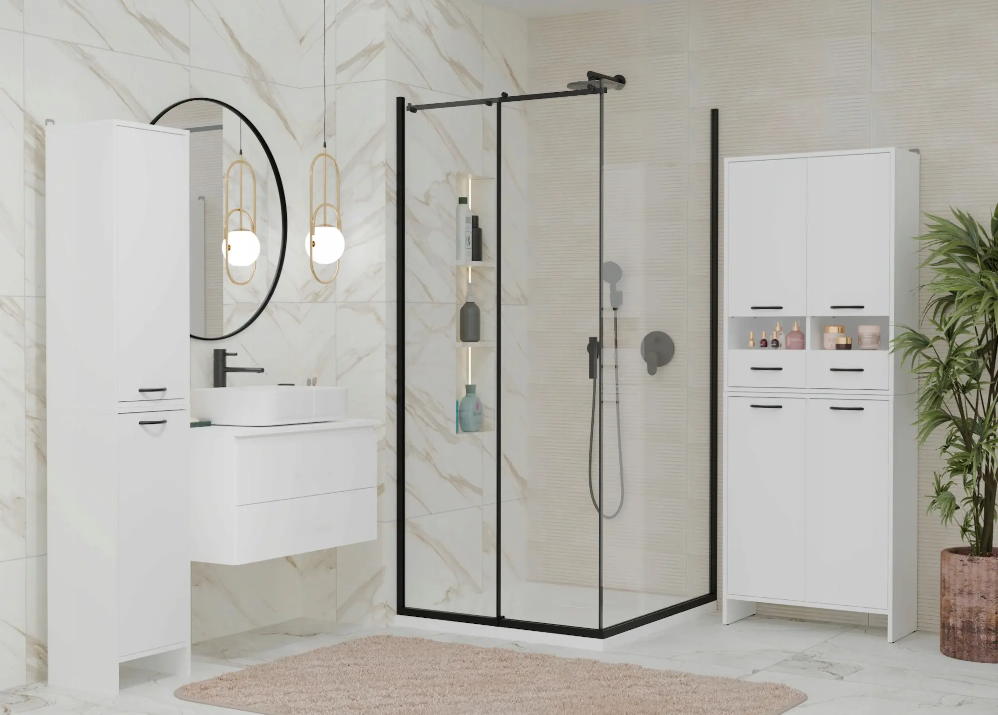 Шкафчик подвесной TopEshop Nina W2D2P2S (White) - 7