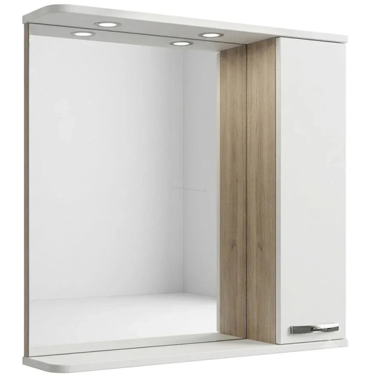 Шкаф с зеркалом Vasto Furniture Agat 600mm (White/Sonoma)