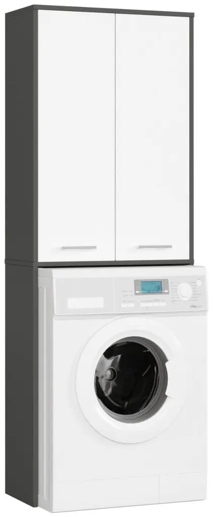 Шкаф Akord Fin 180 2D (Graphite Gray/White)