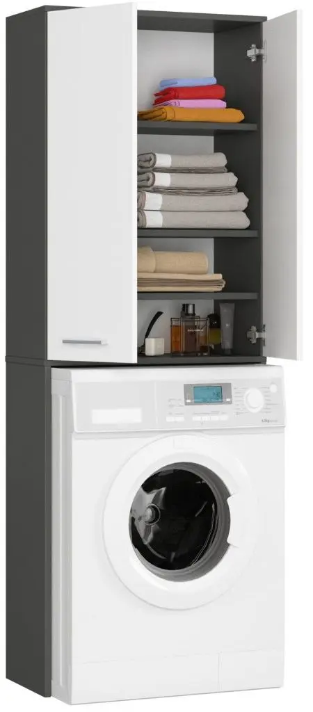 Шкаф Akord Fin 180 2D (Graphite Gray/White)