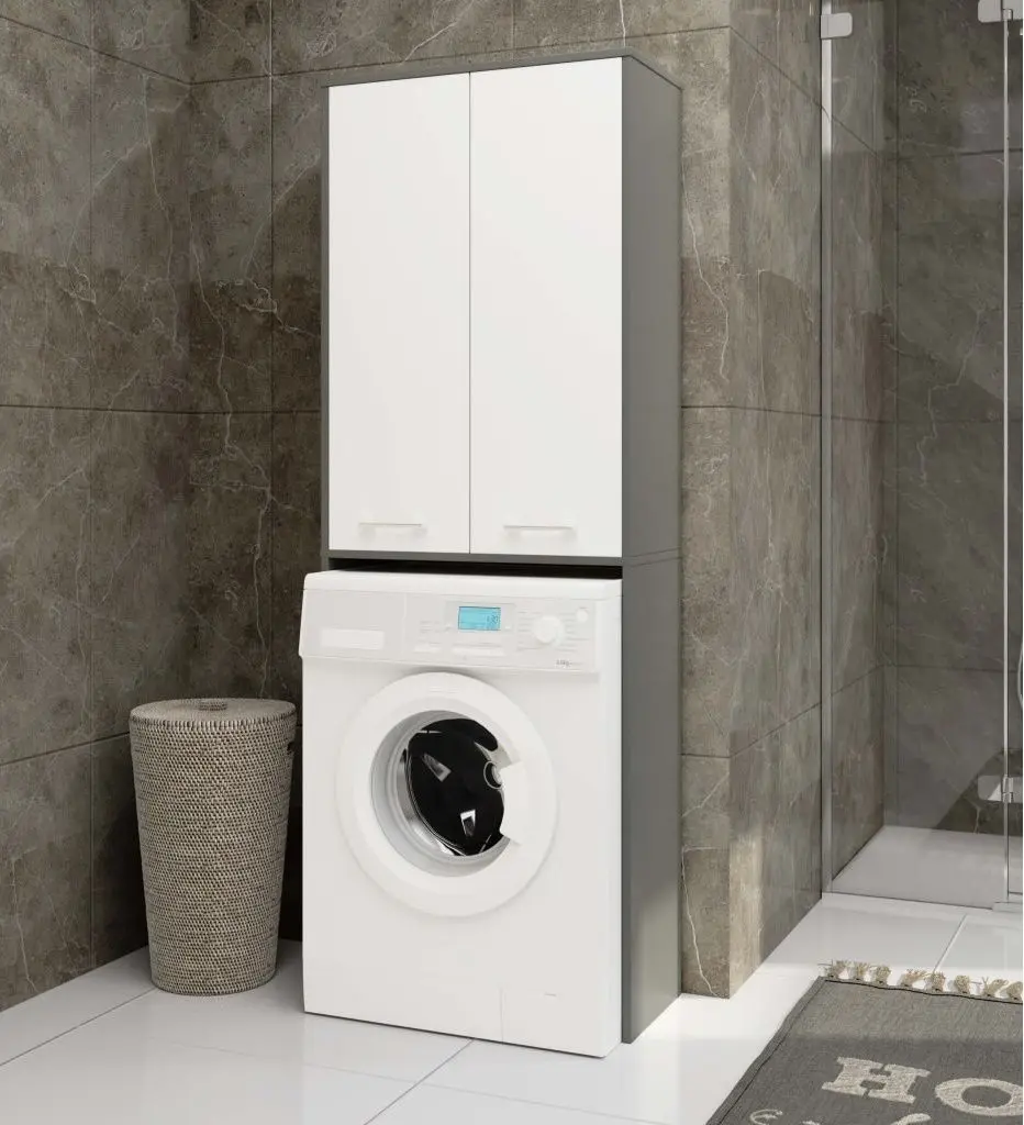 Шкаф Akord Fin 180 2D (Graphite Gray/White)