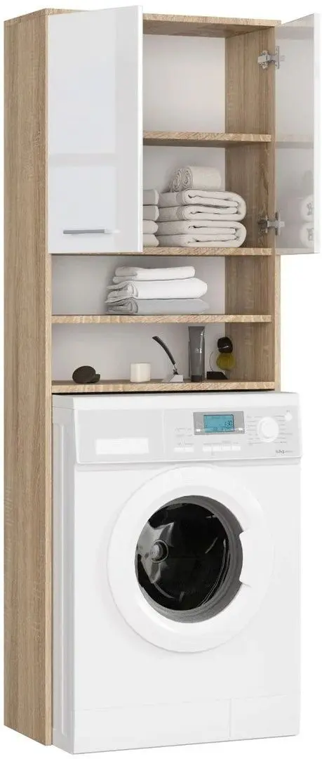 Dulap Akord Fin 2D (Sonoma Oak/White Gloss)