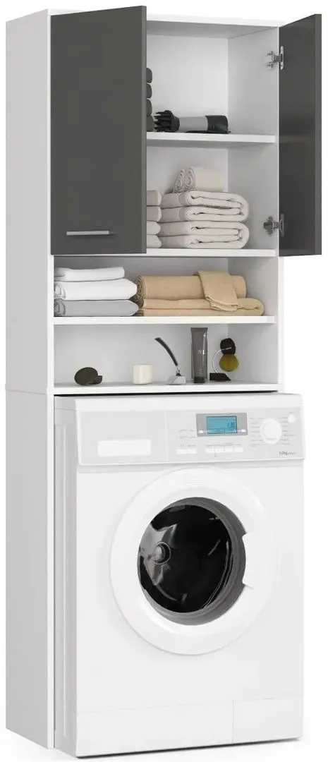 Dulap Akord Fin 2D (White/Graphite Gray)