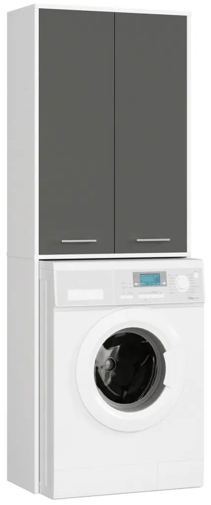 Dulap Akord Fin 180 2D (White/Graphite Grey)