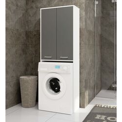 Dulap Akord Fin 180 2D (White/Graphite Grey)