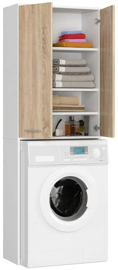 Dulap Akord Fin 180 2D (White/Sonoma Oak)