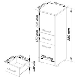Dulap Akord Fin 2D1SZ 30cm (White) Thumb