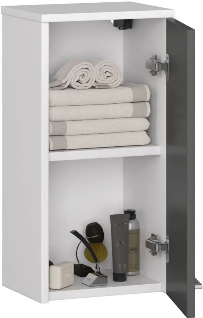 Dulap Akord Fin W30 1D (White/Graphite Gray)